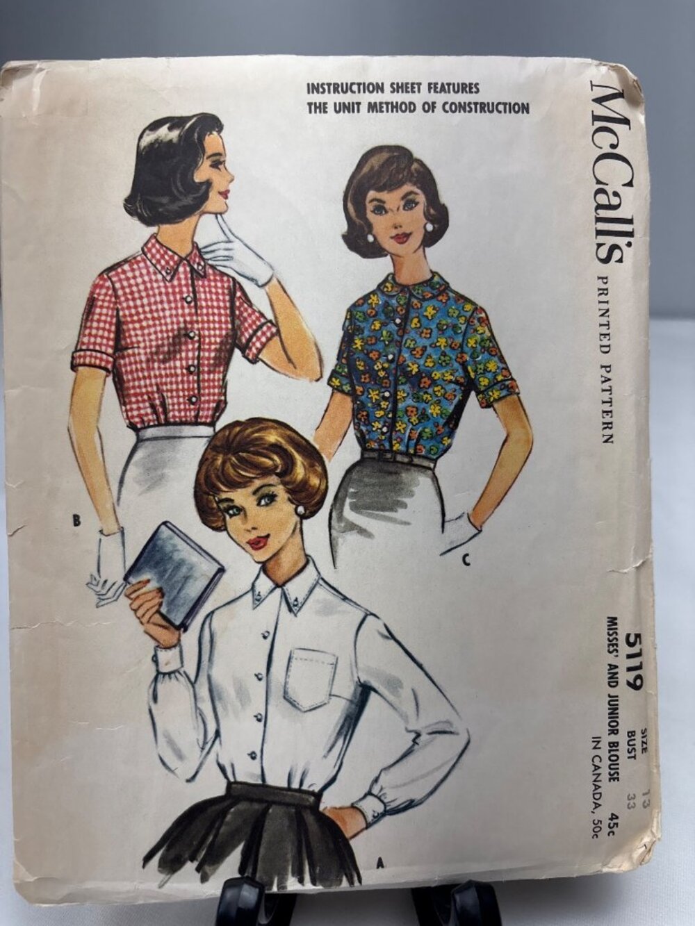 McCalls 5119 Sewing Pattern Misses Shirt Size 13 Complete